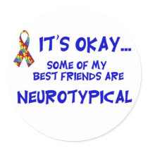 Neurotypical Friends Round Sticker