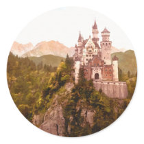 Neuschwanstein Castle II Round Sticker