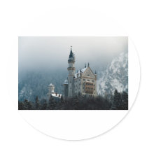 Neuschwanstein Castle Round Stickers