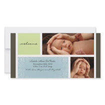 Neutral Baby Photocard Announcement Photo Greeting Card