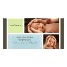 Neutral Baby Photocard Announcement Photo Greeting Card
