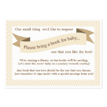 Neutral Baby Shower Book Insert Request Card Business Card