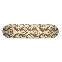 Neutral brown ornate skateboard deck
