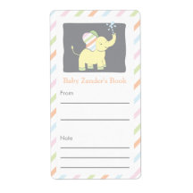 Neutral Elephant Bookplate Personalized Shipping Label