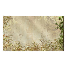 Neutral Floral Grunge Design Business Card Template