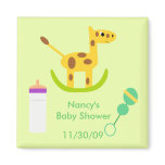 Neutral Giraffe Toy Baby Shower Favour Magnets