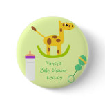 Neutral Giraffe Toy Button Baby Shower Favours