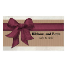 Neutral Ribbon & bow elegant Custom Business Cards