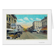 Neuvième vue de rue de rue de Willamette Carte De Vœux