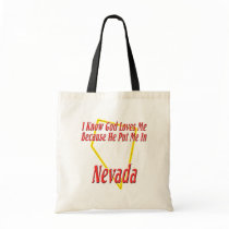 Nevada - God Loves Me Canvas Bags