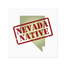 Nevada Native Stamped on Map Canvas Prints