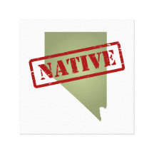 Nevada Native with Nevada Map Canvas Prints