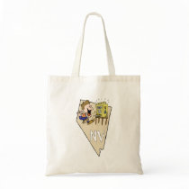 Nevada NV State Map & Gambler Jackpot Cartoon Canvas Bags