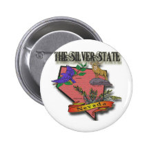 Nevada The Silver State Sagebush Bighorn Bluebird Button