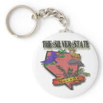 Nevada The Silver State Sagebush Bighorn Bluebird Keychains