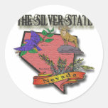 Nevada The Silver State Sagebush Bighorn Bluebird Round Sticker