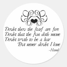 Never Doubt Ophelia Round Stickers