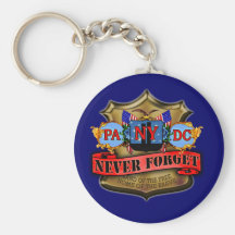 Never Forget 9/11 Badge Style Design Key Chains