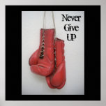 Never Give Up- Boxing Gloves CANVAS posters