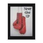 Never Give Up Boxing Gloves Postcard