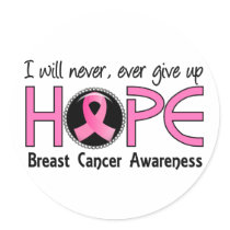 Never Give Up Hope 5 Breast Cancer Sticker