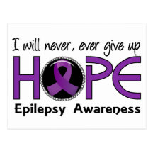 Never Give Up Hope 5 Epilepsy Post Cards