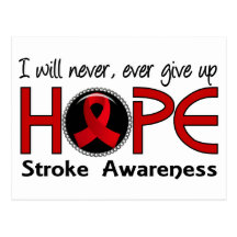 Never Give Up Hope 5 Stroke Post Cards