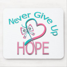 Never Give Up Hope Hereditary Breast Cancer Mouse Pad