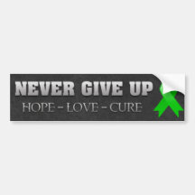 Never Give Up Hope Kidney Cancer Awareness v2 Bumper Stickers