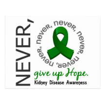 Never Give Up Hope Kidney Disease Postcard