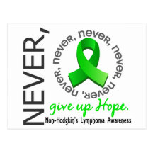 Never Give Up Hope Non-Hodgkin's Lymphoma Postcard