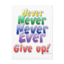 Never Give Up Postcard
