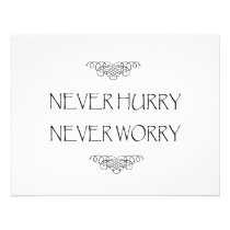 Never Hurry Never Worry invitations