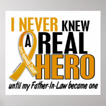 Never Knew a Hero 2 Father-In-Law Appendix Cancer Poster