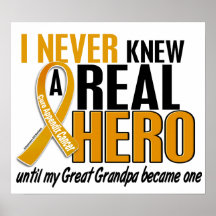 Never Knew a Hero 2 Great Grandpa Appendix Cancer Posters