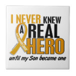 Never Knew a Hero 2 Son Appendix Cancer Ceramic Tile