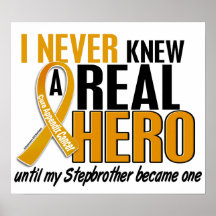 Never Knew a Hero 2 Stepbrother Appendix Cancer Print