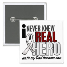 Never Knew A Real Hero 2 Dad Lung Cancer Buttons