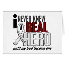 Never Knew A Real Hero 2 Dad Lung Cancer Card