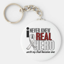 Never Knew A Real Hero 2 Dad Lung Cancer Key Chains