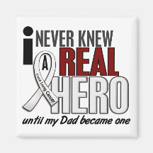 Never Knew A Real Hero 2 Dad Lung Cancer Magnets