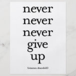 Never Never Never Give Up Full Color Flyer