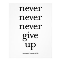 Never Never Never Give Up Personalized Letterhead