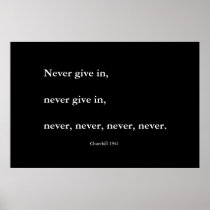Never, never, never give up poster