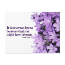 Never Too Late Motivational Postcard