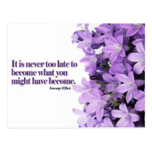 Never Too Late Motivational Postcard