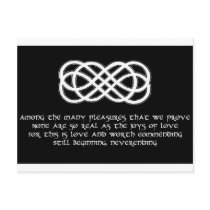 Neverending Celtic Love Knot and poem Post Cards