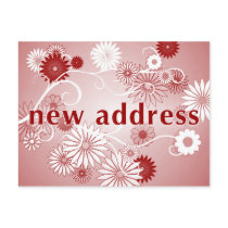 new address announcement : retro flowers post cards