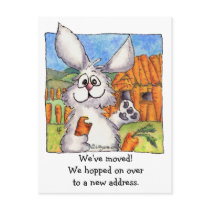 New Address, We Moved! Rabbits Postcard