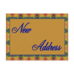 new address yellow and blue postcards